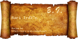Bari Irén névjegykártya