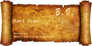 Bari Irén névjegykártya